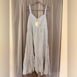 Skies Are Blue - Striped Dress in Blue and White